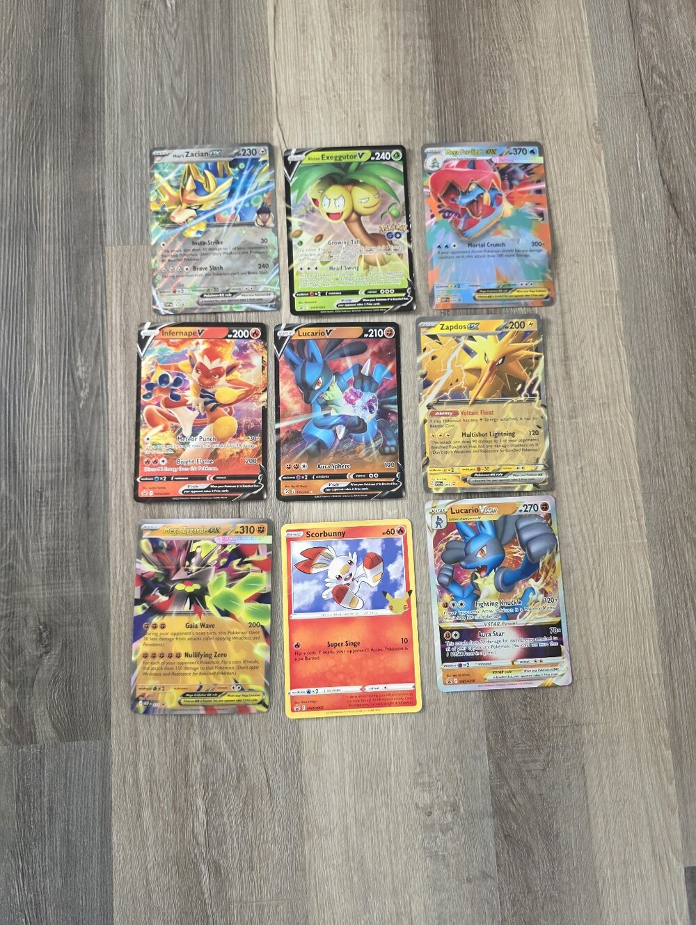 Pokemon Trading Card Collection - Assorted Holo Cards (Blue, Red, Yellow, Green)